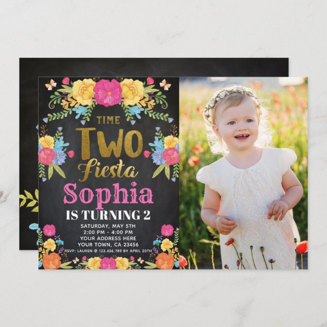 Convite do segundo aniversário da festa (Frente/Verso)