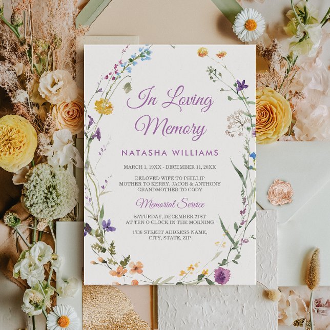 Convite do Serviço de Anúncio Memorial de Flores S (Criador carregado)