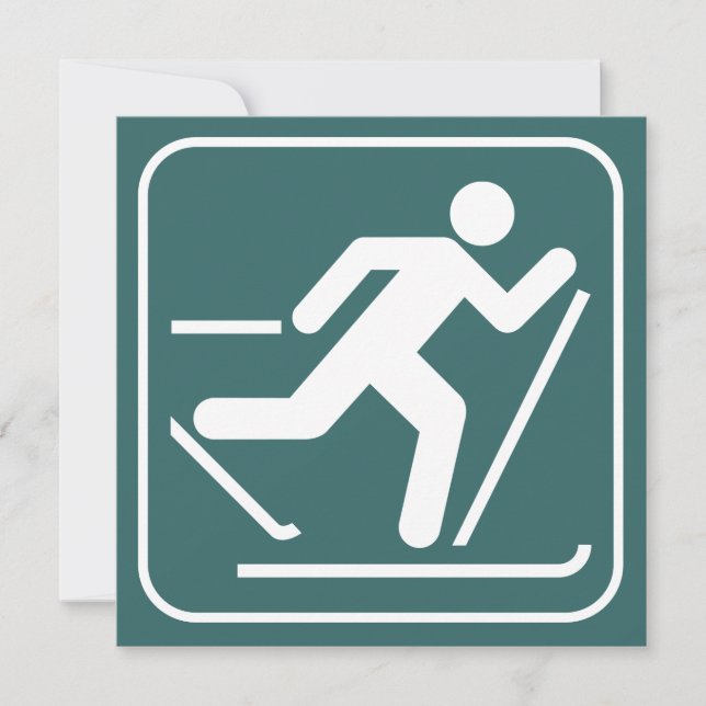 Convite do símbolo do esqui do país transversal (Frente)