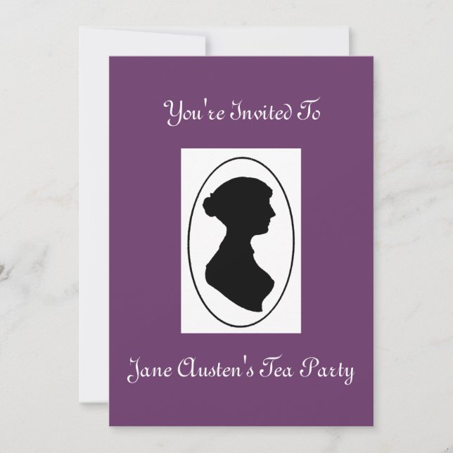 Convite do tea party de Jane Austen (Frente)