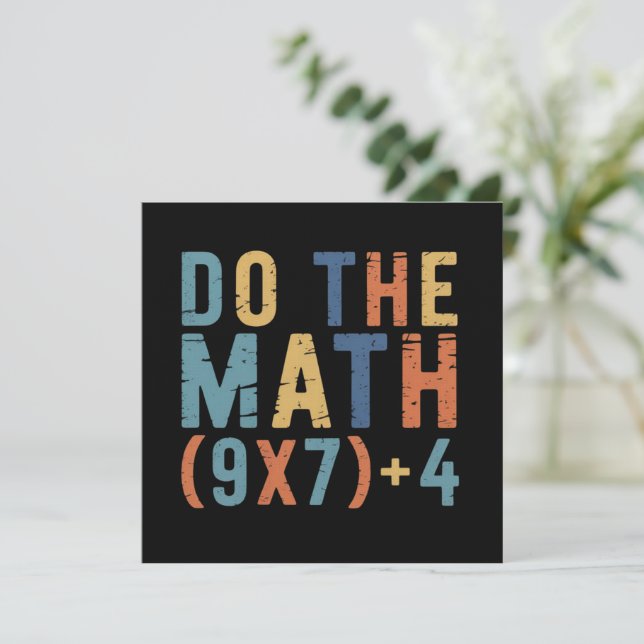 Convite Do The Math 67 Meme Funny Six Seven Teacher  (Em pé/Frente)