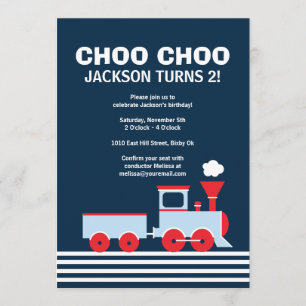 Convite do trem - convite do aniversário para