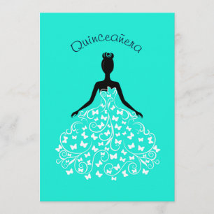 Convite do vestido de bola de Quinceanera da