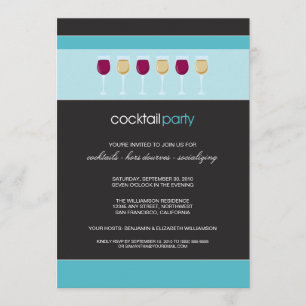 Convite do vidro de vinho do cocktail (aqua)