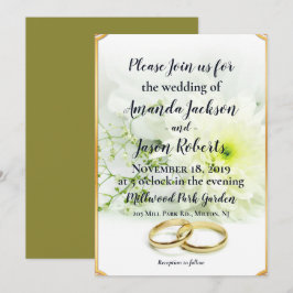 Convite Dobradiças de Sangue Branco Delicado de Casamento