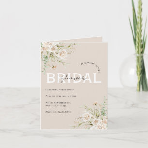 Convite Dobrável para Chá de Noiva com Floral Eleg
