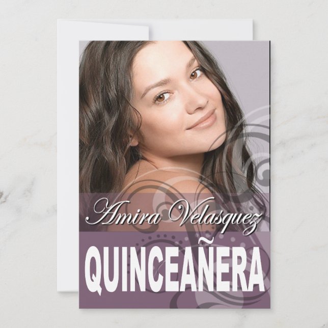 Convite Doce 15 Festa de aniversário de Fotos de Quinceañe (Frente)