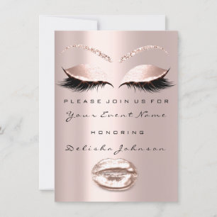 Convite Doce 16º Drips Glitter Bridal ShowerMakeup Kiss