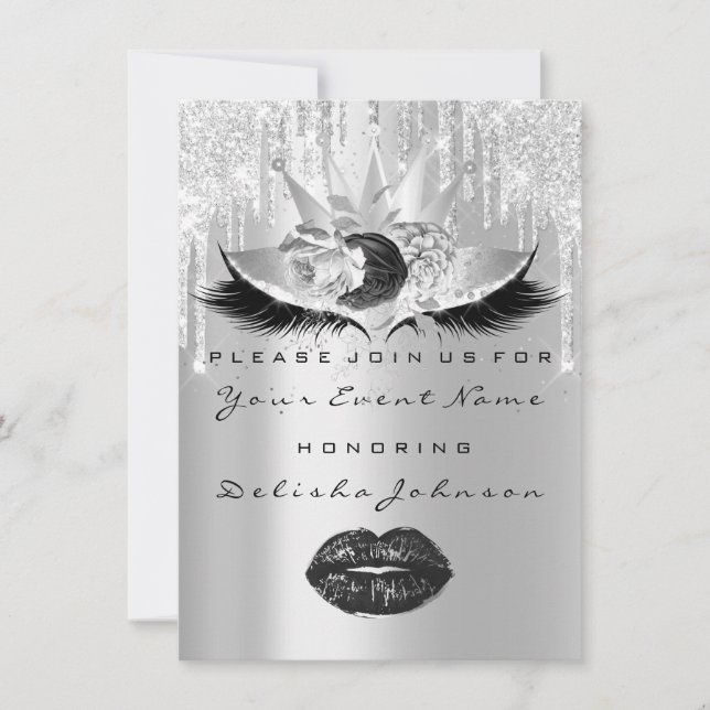 Convite Doce 16º Quinceanera Bridal Makeup Rosas (Frente)