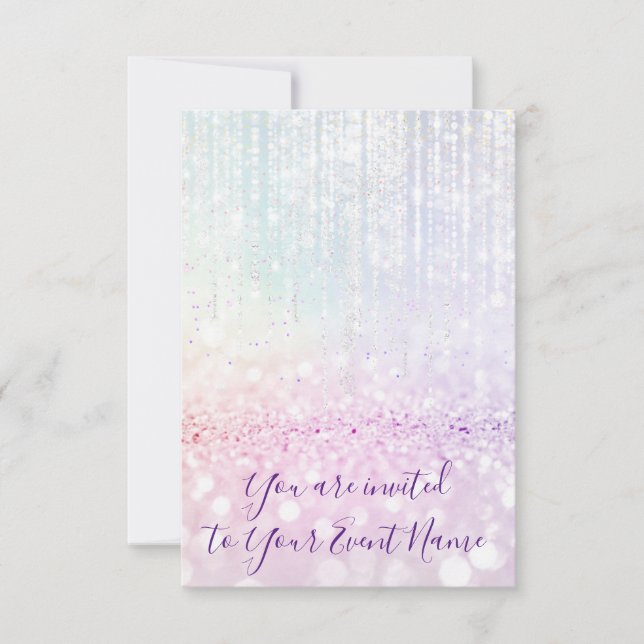 Convite Doce 16.ª 15 Quinceanera Cordas de Pastel Bridal (Frente)