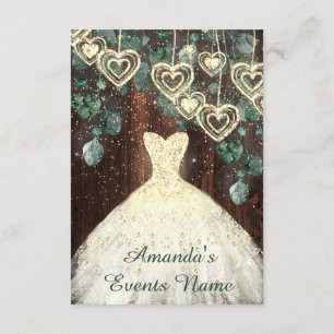 Convite Doce 16.º aniversário BRIDAL Rustic Hearts Conf