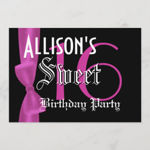 Convite Doce 16 Aniversário Faux Fuchsia Arco Rosa