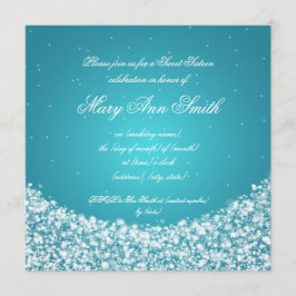 Convite Doce 16 Aniversário - Turquesa