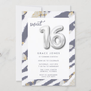 Convite Doce 16 Balões de Aniversário Festa de Menina