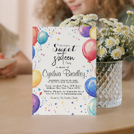 Convite Doce 16 Balões de Festa de aniversário I
