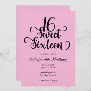 Convite Doce 16 Bublegum, cor-de-rosa e Festa de aniversár
