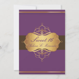 Convite Doce 16/ chocolate de ameixa/ tiara