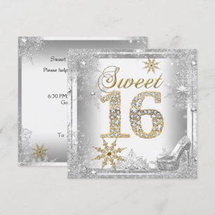 Convite Doce 16 Dezesseis Elite Prata Branco Ouro
