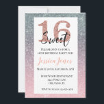 Convite Doce 16 Dezesseis Festa de aniversário de Rosa Dou<br><div class="desc">Este design foi criado através da arte digital. Pode ser personalizado na área fornecer ou personalizar escolhendo o clique para personalizar mais opções e alterando o nome, as iniciais ou as palavras. Você também pode alterar a cor e o estilo do texto ou excluir o texto de um design de...</div>