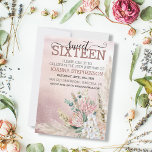 Convite Doce 16 Dezesseis Festas de aniversário Pampas Ros<br><div class="desc">Este design pode ser personalizado na área fornecida pela alteração da foto e/ou do texto. Ou pode ser personalizado clicando em Personalizar este Modelo e, em seguida, escolhendo o clique para personalizar mais a opção e excluir ou alterar a cor do plano de fundo, adicionar texto, alterar a cor ou...</div>