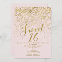DOCE 16 Dezesseis Pink Leve e Confetti Dourado