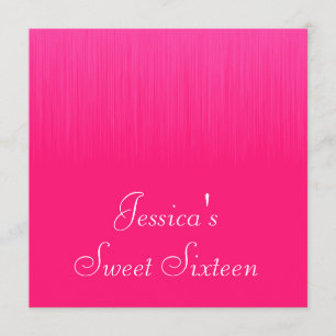 Convite Doce 16 Estático Rosa Quente Festa de aniversári