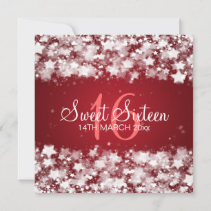 Convite Doce 16 Estrelas do Partido Vermelho