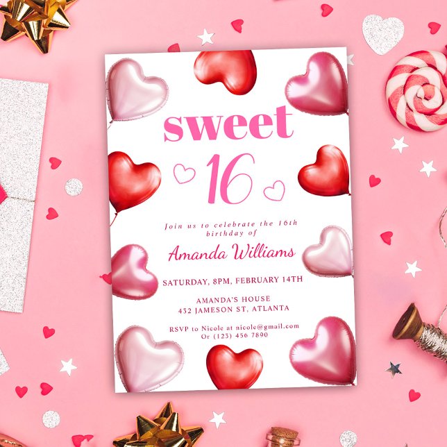 Convite Doce 16 Festa de aniversário Cinzenta Rosa (Sweet 16 Cute Pink Chic Girly Birthday Party Invitation)