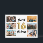Convite Doce 16 Festa de aniversário de Colagem de Fotos<br><div class="desc">Perfeito para uma doce celebração de 16 anos - este convite de aniversário de balões de ouro número 16 apresenta uma colagem de seis fotos "doce dezesseis" na fonte. Adicione os detalhes da sua festa às costas e envie cartas para a família e amigos, pedindo-lhes que se juntem a vocês...</div>