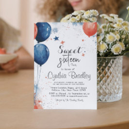 Convite Doce 16 Festa de aniversário I Balões Brancos