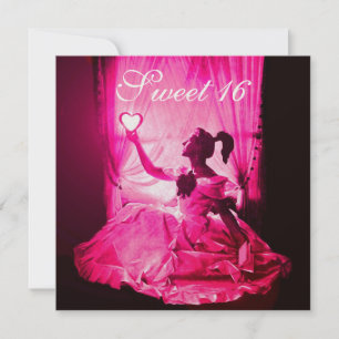 CONVITE DOCE 16 FESTA DE ANIVERSÁRIO, PINK FUCHSIA PRETO
