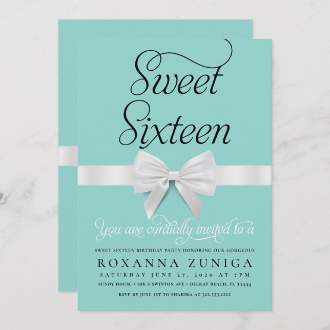 Convite Doce 16 Festas de aniversário (Frente/Verso)