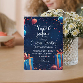 Convite Doce 16 Festas de aniversário e Confetti