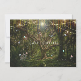 Convite Doce 16 Flores Florestais Encantadas Borboletas In