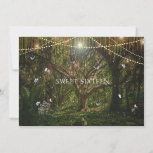 Convite Doce 16 Flores Florestais Encantadas Borboletas In