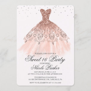 Convite Doce 16 Glitter Diamond Invitation