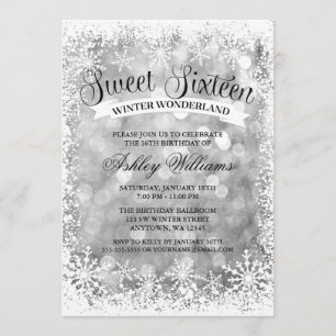 Convite Doce 16 luzes do brilho da prata do país das