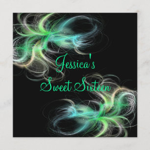 Convite Doce 16 Nadinhos Negros e Azuis