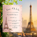 Convite Doce 16 rosa de Paris, ouro, torre Eiffel, luxuy<br><div class="desc">Um convite moderno, na moda e glamouroso para um doce tema 16, 16, festa de aniversário, parisiense. Um fundo metálico rosa dourado falso com brilhos falsos e a torre Eiffel com algumas flores. O nome é escrito com um moderno estilo escrito à mão. Personalize e adicione os detalhes da sua...</div>