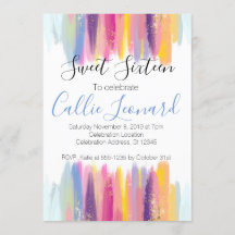 Doce 16 Watercolor Glitter Birthday