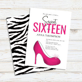 Convite Doce 6 Calçados Rosa Festa de aniversário