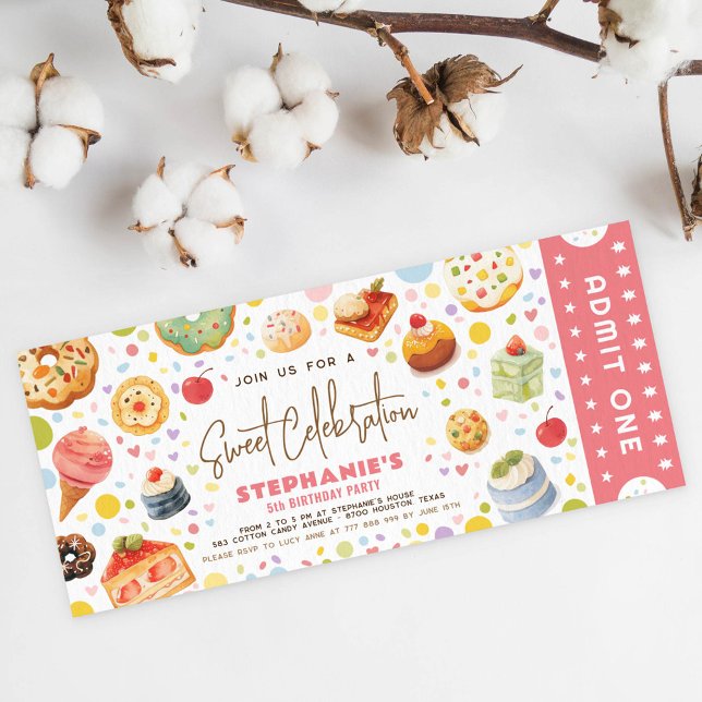 Convite Doce Ameaça Aniversário Admitir Um Bilhete (Criador carregado)