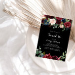 Convite Doce Botânico Negro Russo 16 Festa de aniversário<br><div class="desc">Esta rústica convite de aniversário botânica negra de 16 anos é perfeita para um aniversário clássico. A design apresenta flores brilhantes,  vermelhas,  marinhos,  azuis e esbranquiçadas radiantes e graciosas pintadas à mão num fundo preto,  inspirando beleza natural.</div>