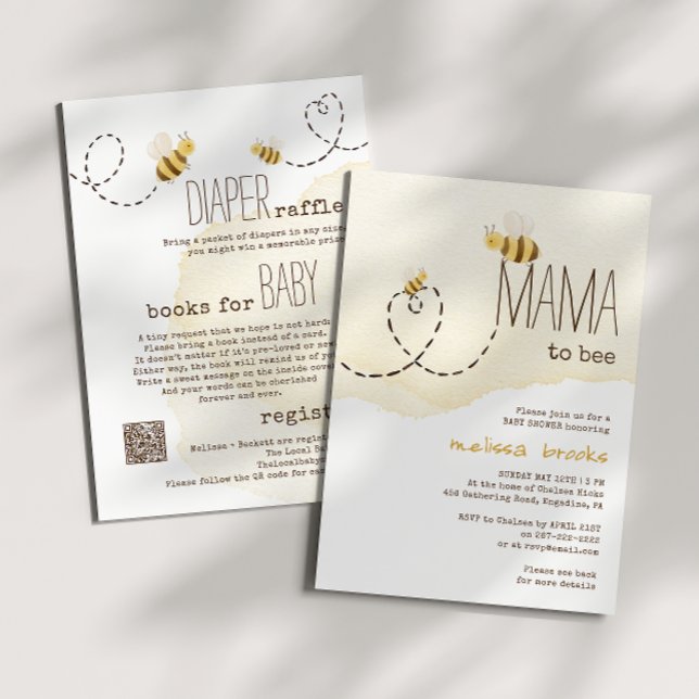 Convite Doce Bumblebee Mamãe Para Ser Tudo Em Um Chá de fr (Criador carregado)