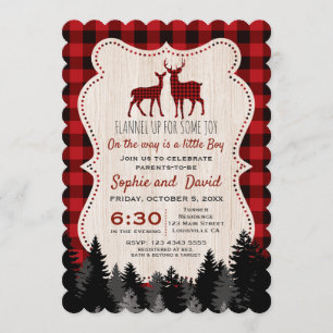 Convite Doce Chá de fraldas de Caçador de Lumberjack
