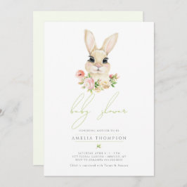 Convite Doce Chá de fraldas de coelhinho de Páscoa