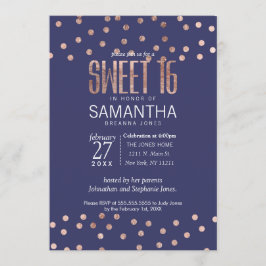 Convite Doce claro 16 dos azuis marinhos das bolinhas
