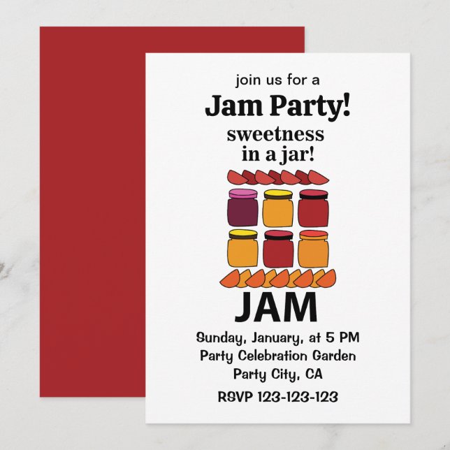 Convite Doce Com Emperramento De fruta Em Um Emperramento  (Frente/Verso)