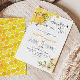 Convite Doce Como A Abelha Honeycomb Floral Chá de fraldas