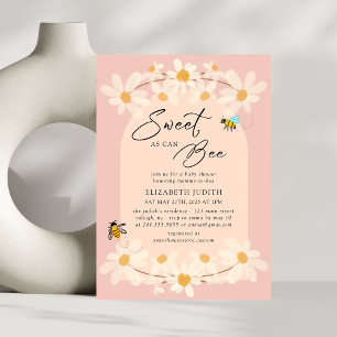 Convite Doce como a Chá de fraldas de Daisy Floral de Bee